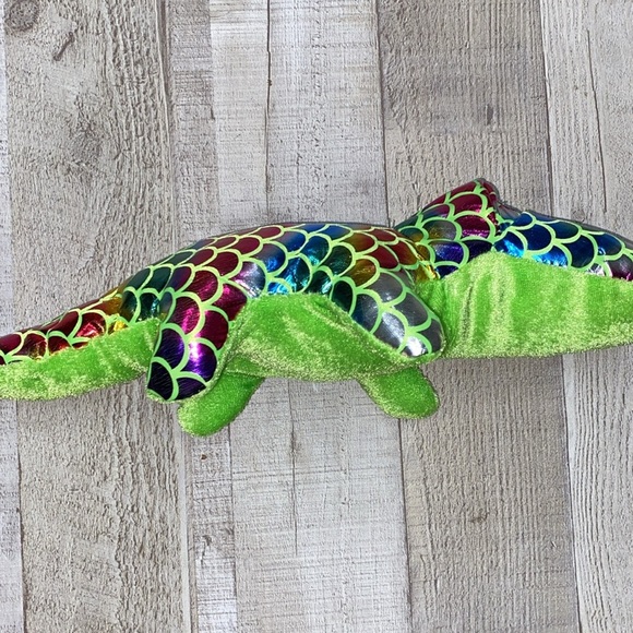 Green multicolor alligator plush - Picture 3 of 7